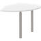 Aanbouwtafel links BARI, 2 steunpoten, vorm A, boog, B 1050 x D 1260 x H 680 - 820 mm, wit
