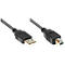 Aansluitkabel USB 2.0 stekker A/B, 1,8 m, zwart
