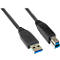 Aansluitkabel USB 3.0 stekker A/B, 3 m, zwart