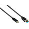 Aansluitkabel USB 3.2 Gen.2 (10GBit/s / 3A), stekker A naar USB-C™ stekker, CU, zwart, 1m, Good Connections®