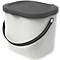 Abfalleimer Rotho ALBULA, Recycling-System, 6 l, stapelbar, Kunststoff (BPA-frei), mistletoe weiss
