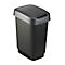 Abfalleimer Rotho TWIST, 10 l, 2 Öffnungsmöglichkeiten, Kunststoff, dunkelsilber