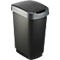 Abfalleimer Rotho TWIST, 25 l, 2 Öffnungsmöglichkeiten, Kunststoff, dunkelsilber