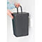Abfallsammler Sort & Go, rechteckig, mit Wandhalterung, Deckel & Griff, 12 l, Kunststoff, grau