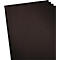 Five black, textured sandpaper sheets are slightly overlapping on a white background.