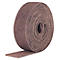 A rolled brown abrasive tape used for sanding surfaces.