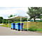 Abri extérieur Leipzig, utilisable d'un côté, unité de base, l. 4300 x P 2200 mm, blanc gris
