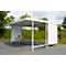 Abri extérieur Leipzig, utilisable des deux côtés, unité de base, l. 2250 mm, blanc gris