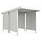 Abri extérieur Leipzig, utilisable des deux côtés, unité de base, l. 2250 mm, blanc gris
