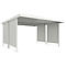 Abri extérieur modèle Leipzig, utilisable des deux côtés, unité de base, l. 4300 mm, blanc gris