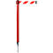 Absperrpfosten GLA 24, L 350 x B 350 x H 1250 mm, mit Erdspieß, Gurtauszug 4 m, rot