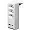 Abzweigstecker brennenstuhl® cleverLINE, 3-fach, 1 x USB-A/1 x USB-C, um 300° drehbar, ohne Aufhänger, IP20, Kunststoff, weiss