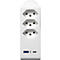 Abzweigstecker brennenstuhl® cleverLINE, 3-fach, 1 x USB-A/1 x USB-C, um 300° drehbar, ohne Aufhänger, IP20, Kunststoff, weiss