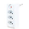 Abzweigstecker brennenstuhl® cleverLINE, 3-fach, um 300° drehbar, mit beleuchtetem Schalter, ohne Aufhänger, IP20, Kunststoff, weiss