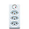 Abzweigstecker brennenstuhl® cleverLINE, 3-fach, um 300° drehbar, mit beleuchtetem Schalter, ohne Aufhänger, IP20, Kunststoff, weiss