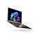 Grauer Laptop, leicht schräg von unten fotografiert, zeigt farbenfrohen Wirbel auf dem Display, weißer Hintergrund. Acer Logo.