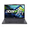 Ein grauer Laptop mit beleuchteter Tastatur, der Schriftzug "acer ai" auf dem Display. Der Hintergrund zeigt eine abstrakte Grafik.