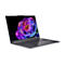 Grauer Laptop mit offenem Bildschirm, auf dem eine rosa-violette Rose vor dunklem Hintergrund zu sehen ist. Der Laptop ist leicht angewinkelt.