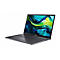 Dunkelgraues Acer-Laptop, geöffnet, auf weißem Hintergrund. Der Bildschirm zeigt ein abstraktes, farbenfrohes Design.