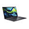 Ein graues Laptop mit geöffnetem Deckel, der Bildschirm zeigt ein abstraktes Muster. Das Acer-Logo ist sichtbar.