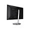 Rückansicht eines schwarzen Acer Monitors mit silbernem Standfuß vor weißem Hintergrund.