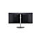 Rückansicht eines schwarzen Acer Monitors mit silbernem Standfuß auf weißem Hintergrund.