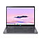 Grauer Laptop mit beleuchteter Tastatur. Auf dem Bildschirm ist eine Landschaft mit Bergen und Wolken zu sehen. Unten steht: Jun 17 12:30