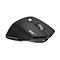 Schwarze kabellose Acer-Gaming-Maus mit LED-Beleuchtung und Mausrad vor weißem Hintergrund.
