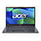 Dunkelgrauer Acer Laptop, geÃ¶ffnet, mit blau-grÃ¼nem Display. Das Acer-Logo ist prominent.