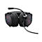 Schwarzes Gaming-Headset mit gepolsterten Ohrmuscheln, RGB-Lichtstreifen und abnehmbarem Mikrofonarm.