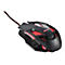 Schwarze Gaming-Maus von Acer mit roter LED-Beleuchtung und Kabel, auf weißem Hintergrund.