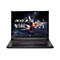 Schwarzes Acer Nitro Laptop, auf dem Bildschirm das Logo und ein Weltraum-Hintergrund. Die Tastatur leuchtet rot.