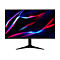 Schwarzer Acer Gaming-Monitor mit schmalem Rahmen und dreibeinigem Standfuß, zeigt abstrakte leuchtende Linien.