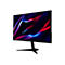 Schwarzer Acer Gaming-Monitor mit schmalem Rahmen und leuchtendem, abstraktem Licht-Design auf dem Display.