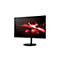 Schwarzer Acer-Monitor vor weißem Hintergrund mit roter Farbexplosion auf dem Display.