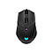 Schwarze Gaming-Maus mit blau beleuchtetem Predator-Logo und DPI-Taste auf weißem Hintergrund.