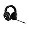 Schwarzes Predator Gaming-Headset mit blau beleuchtetem Logo und ausziehbarem Mikrofon vor weißem Hintergrund.