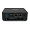 Schwarzer Acer-Mini-PC mit Anschlüssen für USB, HDMI, DP und Ethernet. Der Deckel ist dunkelgrau strukturiert.