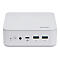 Weißer Acer Mini-PC mit USB-Anschlüssen und Power-Knopf. Obere Abdeckung mit diagonalen Linien. Das Acer-Logo ist sichtbar.