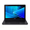 Dunkelgraues Acer Notebook, geöffnet, mit blauem Bildschirmhintergrund.