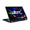 Ein offenes, anthrazitfarbenes Acer Laptop, leicht schräg von vorne fotografiert, auf weißem Hintergrund. Der Bildschirm zeigt das Acer Logo.