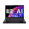Ein schwarzes Acer-Laptop mit geöffnetem Bildschirm. Auf dem Bildschirm steht "OLED AI".