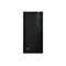 Ein schwarzer Acer Veriton PC-Tower, Frontansicht. Oben rechts: Anschlüsse, Veriton-Schriftzug. Unten links: Acer-Logo.