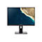 Schwarzer Acer Computermonitor mit schmalem Rahmen auf einem stabilen, rechteckigen Standfuß vor weißem Hintergrund.
