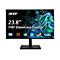 Acer 23,8-Zoll FHD VisionCare Monitor mit 120Hz vor schwarzem Hintergrund mit Eiskristallgrafik.