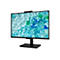 Schwarzer Acer-Monitor mit Webcam auf einem Standfuß vor weißem Hintergrund. Das Display zeigt blaugrüne Glasbruchstücke.