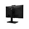 Rückansicht eines schwarzen Acer Monitors mit Standfuß auf weißem Hintergrund.