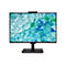 Schwarzer Acer-Monitor mit schlankem Rahmen und Webcam oben auf dem Bildschirm vor weißem Hintergrund.