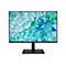 Schwarzer Acer-Monitor mit schmalem Rahmen vor weißem Hintergrund, zeigt abstrakte blaue Glas- und Wassergrafik.