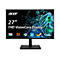 Acer 27-Zoll-Monitor mit Full-HD-Auflösung, 120Hz-Technik und VisionCare-Zertifizierungen vor schwarzem Hintergrund.